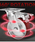 6 Inch Heavy Duty Locking Caster Wheels Set of 4, Swivel Plate Casters with Brake, 360 Degree Rotation demo image
