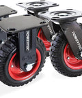 ✝️ 6 Inch Caster Wheels Set of 4 (2 Swivel & 2 Fixed), Heavy Duty Casters w/Rubber Knobby Tread for Workbench, Dolly, Cart, Trolley, Wagon, Toolbox & Chicken Coop, Large Castor Wheels (17054V)