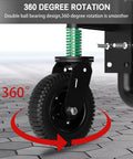 Close-up of 6 Inch Heavy Duty Gate Wheel With Spring Loaded Caster 360 Degree Swivel Fence Wheel 500 Lb Capacity