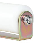 Close-up of a 2 Pack 6 Inch UHMW Nylon Gate Roller With C Bracket For Sliding Gates Post Welded Assembly Durable Gate Guide Wheel