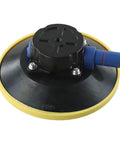 6 Inch Vacuum Suction Cup With Beefy Heavy Duty Aluminum Base And Hand Pump, showing top thread and rubber seal