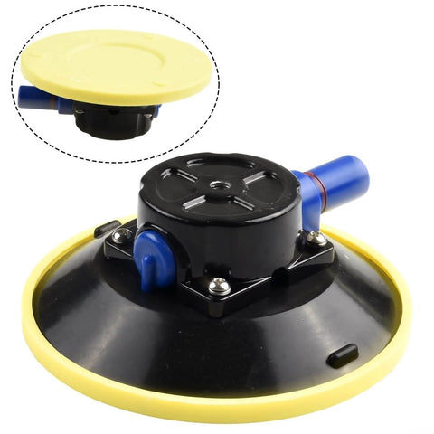 6 Inch Vacuum Suction Cup With Beefy Heavy Duty Aluminum Base And Hand Pump, 70 Lb Capacity Glass Lifter, close-up view.
