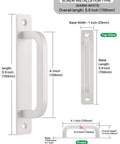 Diagram of 5 Pack 6 Inch White Aluminum Cabinet Handles No Drill Self Adhesive With Base Plate dimensions and installation