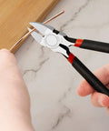 6 Inch Wire Cutters Heavy Duty Flush Cut Side Cutters Pliers cutting copper wire on marble table