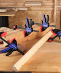 Workpro 6 inch woodworking bar clamps set of four in workshop
