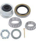 Components of Durable 6-Lug 5.5 Inch Trailer Hub Kit For 3500 Lb Square 84 Spindle With Bearings And Seals RV Camper Trailer Replacement Hub