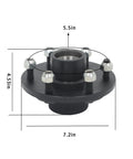 Durable 6-Lug 5.5 Inch Trailer Hub Kit For 3500 Lb Square 84 Spindle With Bearings And Seals RV Camper Trailer Replacement Hub