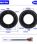 Diagram showing measurements of 6 Pack 12 Inch Lazy Susan Bearings Heavy Duty 5/16 Inch Thick Turntable Bearing Swivel Plate, front and side view.