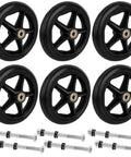 6 Pack 6 Inch Replacement Walker Wheels Kit With Bearings And Screws For Wheelchairs And Walkers Rubber Rollator Wheels Universal Fit Includes Tires And Hardware