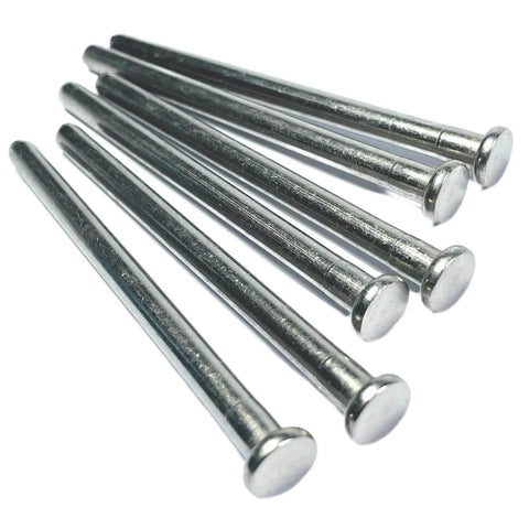 6 Pack 3.5 Inch Interior Door Hinge Pins For Doors Replacement With Screws Silver Finish shown in close-up