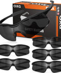 6 Pack Tinted Safety Glasses ANSI Z87.1 UV Block Eye Protection For Men And Women with packaging
