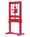 Red 6 Ton Hydraulic Shop Press with Plate, Adjustable H-Frame, Garage Floor Benchtop for Car Repair