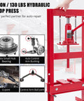 ✝️ 6 Ton Hydraulic Shop Press with Plate, Adjustable H-Frame Garage Floor Hydraulic Benchtop Press shown with bearing and joint parts