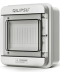 Front view of 6 Way DIN Rail Circuit Breaker Box UL94 V0 PC ABS IP65 Waterproof Distribution Enclosure with clear cover