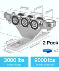 6+2 Wheel Hoist Trolley with Anti Lock Anti Fall Unistrut Rollers Designed for Electric Hoists with safety and strength specs