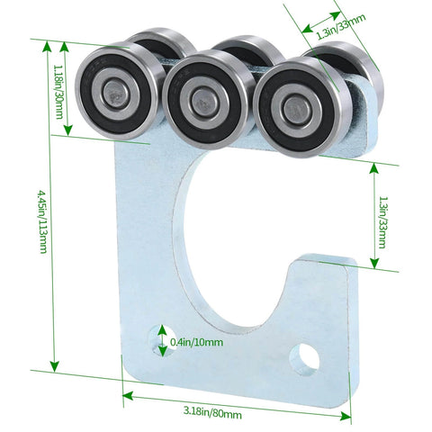 6 Wheel Trolley Assembly Rollers for 1-5/8 Inch & Taller Strut Channel, Heavy Duty Bearing Trolley with Screw Clearance Top