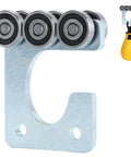 6 Wheel Trolley Assembly Rollers for 1-5/8 Inch & Taller Strut Channel, Heavy Duty Bearing Trolley with Screw Clearance Top