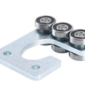6 Wheel Trolley Assembly Rollers for 1-5/8 Inch & Taller Strut Channel, galvanized steel, heavy duty bearing trolley, top view