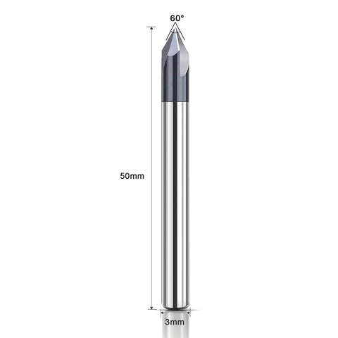 Carbide V Groove Router Bit 60 Degree Chamfer End Mill with One Eighth Inch Shank, 3 Flutes CNC Milling Cutter for Carving and Chamfering TiAlN Coated Nano Carbide