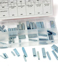 Keyway Key Stock Set 60 Piece SAE Key Stock Assortment For Pulleys Gears And Sprockets To Shafts With Square Keys In A Plastic Box