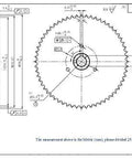 Technical drawing of Durable 60 Tooth Roller Chain Sprocket B Type For 1 Inch Bore With One Quarter Inch Keyway And Two Setscrews.