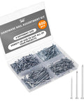 600 Piece Nail Assortment Kit Silver Nails In 4 Sizes For Hanging Pictures And Finishing Nails in a storage box