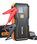 6000A Jump Starter For Gasoline And 12L Diesel Engines Portable Car Battery Jumper Starter 12V Lithium Jump Box With Jumper Cables LED Display LED Light Power Bank With USB And Type C Port