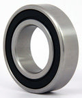 Angled view of 6001-2RS C3 Clearance Sealed Bearing 12x28x8mm with rubber seals, silver metal, for motors and wheels.