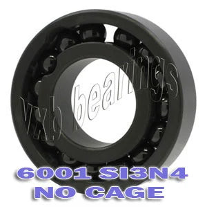 6001 Full Complement Ceramic Bearing 12x28x8 Si3N4 - VXB Ball Bearings