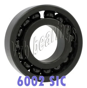 6002 Full Complement Ceramic Bearing SIC Silicon Carbide 15x32x9 - VXB Ball Bearings