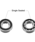 6003RS Deep Groove Ball Bearing Sealed 17mm x 35mm x 10mm Carbon Steel Bearing showing single sealed and open sides.