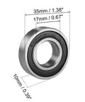 6003RS Deep Groove Ball Bearing Sealed 17mm x 35mm x 10mm Carbon Steel Bearing Universal Replacement For Machinery And DIY Projects