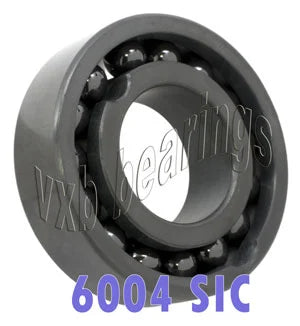 6004 Full Complement Ceramic Bearing SIC Silicon Carbide 20x42x12 - VXB Ball Bearings