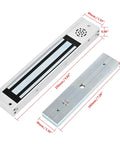 Outswinging Door Access System With 600lbs Magnetic Lock Kit Built In Alarm Beeper Remote Controller And Exit Button, showing lock dimensions