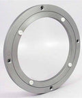 Side view of 600mm Lazy Susan Aluminum Bearing 650 lbs Turntable Bearing in silver, highlighting lightweight, robust design