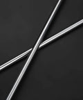 Close-up of ✝️ 600mm linear motion rod guide & 8mm lead screw & sk8 shaft support, showing smooth metal finish for precision CNC use
