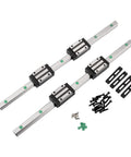 Complete 600mm HGR15 Linear Rail Kit with 2 Rails and 4 Bearing Blocks for CNC Routers, 3D Printers, and Industrial Automation