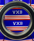 Wholesale 100-Pack 6024-2RS Ball Bearing front view with VXB branding, chrome steel, deep groove design, 120mm ID x 180mm OD