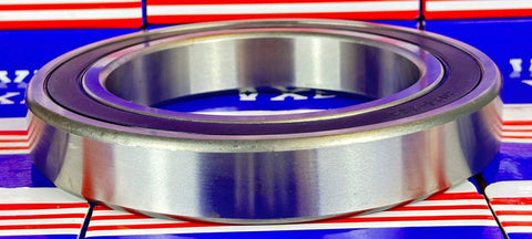 Wholesale 100-Pack 6024-2RS Ball Bearing displayed from side view, showing chrome steel material and deep groove design.