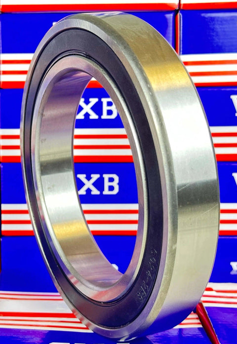 Wholesale 100-Pack 6024-2RS Ball Bearing, chrome steel, 120mm ID, 180mm OD, shown with branded packaging in background