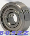 ✝️ 605ZZ Miniature Shielded Bearing 5x14x5mm front view showing metal construction, designed for smooth motion and stability.