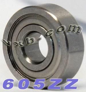 605ZZ Bearing 5x14x5mm - Shielded - Miniature chrome steel with double metal shields, side view