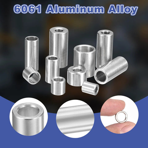 32-piece aluminum spacer set with 4mm ID, 7mm OD, and 4mm length, unthreaded standoffs for M4 screws, 6061 aluminum