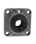 Front view of UEF208-24NPMZ20RF 1-1/2 in Kanigen Accu-Loc RF Nickel 4-Bolt Flange Single-Row Ball Bearing, Cast Iron Housing