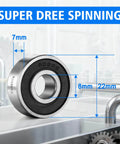 608 2RS Ball Bearings 8x22x7mm Deep Groove Rubber Sealed Set Of 10 Bearing Steel shown with measurements