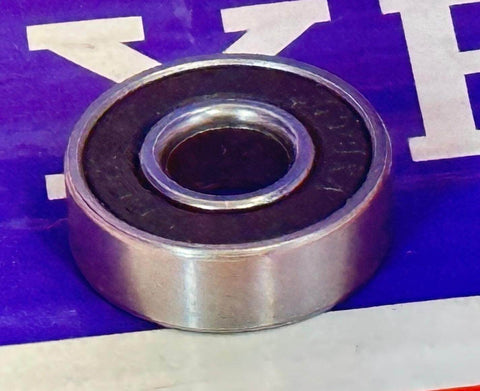 608-2RS Ball Bearing for Mobility Equipments - 8x22x7mm Made In Japan on a blue background.