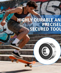 Skateboarder using 608 2RS ball bearings 8x22x7mm deep groove rubber sealed set of 10 bearing steel outdoors