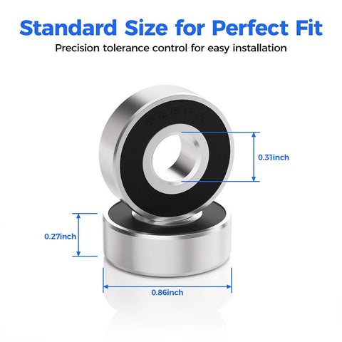 Set Of 30 Premium 608 2RS Ball Bearings With Double Rubber Seals, 8mm X 22mm X 7mm Size, ideal for 3D printers, DIY projects.