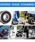 Collage showing various applications of 608 2RS Ball Bearings 8x22x7mm Deep Groove Rubber Sealed Set Of 10 Bearing Steel.