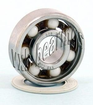 Dry 608-2rs Sealed Ceramic ZrO2 Ball Bearing 8x22x7mm side view highlighting zirconia balls.